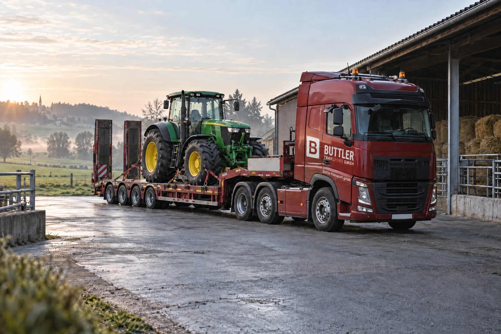 Illustrative Transporte de maquinaria agrícola